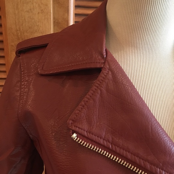 🔥NEW MARKDOWN🔥red/maroon motorcycle jacket🔥NWT - Picture 7 of 8